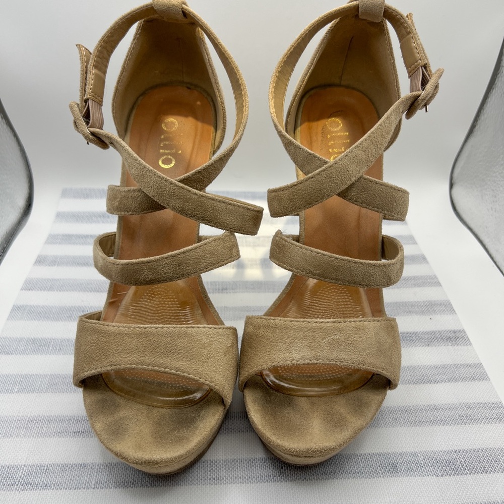 Ollie Suede Strappy Heels - Size 8